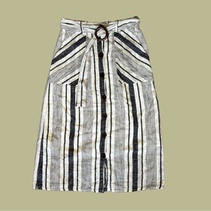 MLLE Gabrielle Button Front Striped Skirt